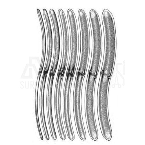 Hegar Uterine Dilators Set with Khaki Roll (Set of 8) Ameri Surgical