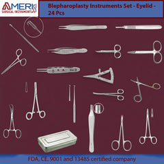 Blepharoplasty Surgery Instruments Set - Eyelid - 24 Pcs - Ameri Surgical Instruments Inc.